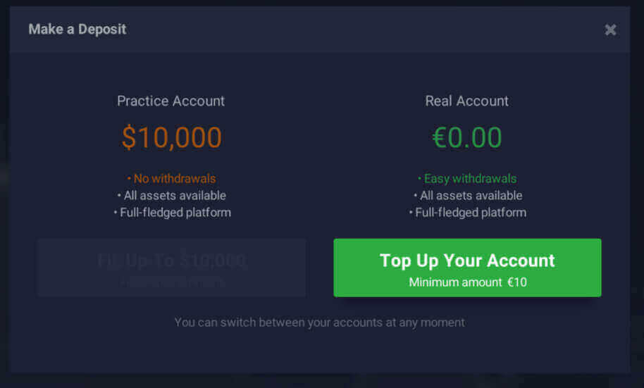 Ավանդ IQ Option-ում տեղական բանկի միջոցով Մալայզիայում, Թաիլանդում և Լաոսում