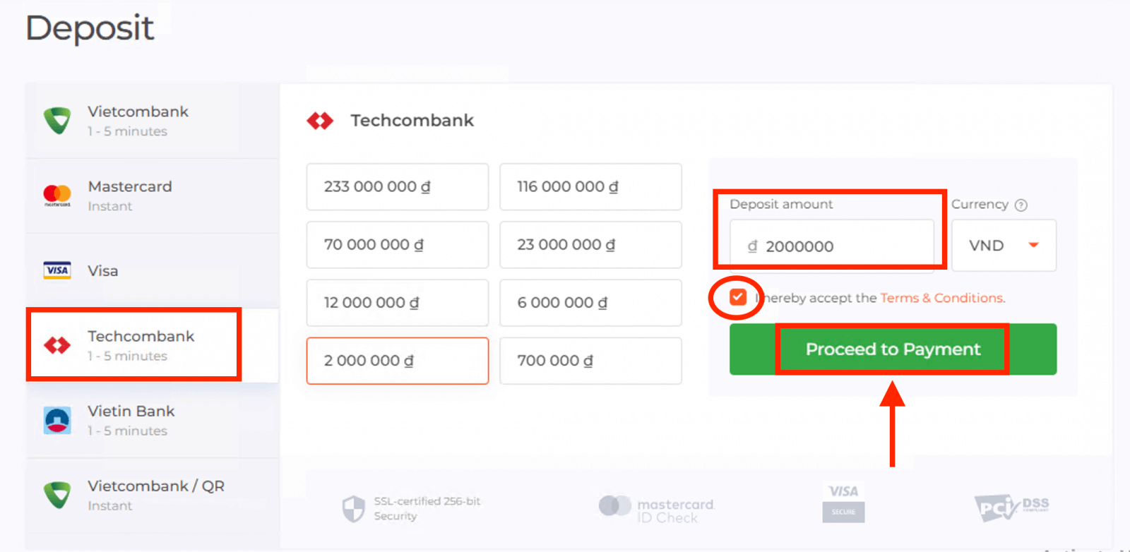 Deposit on IQ Option Vietnam: Visa/Mastercard, Internet Banking & E-wallets