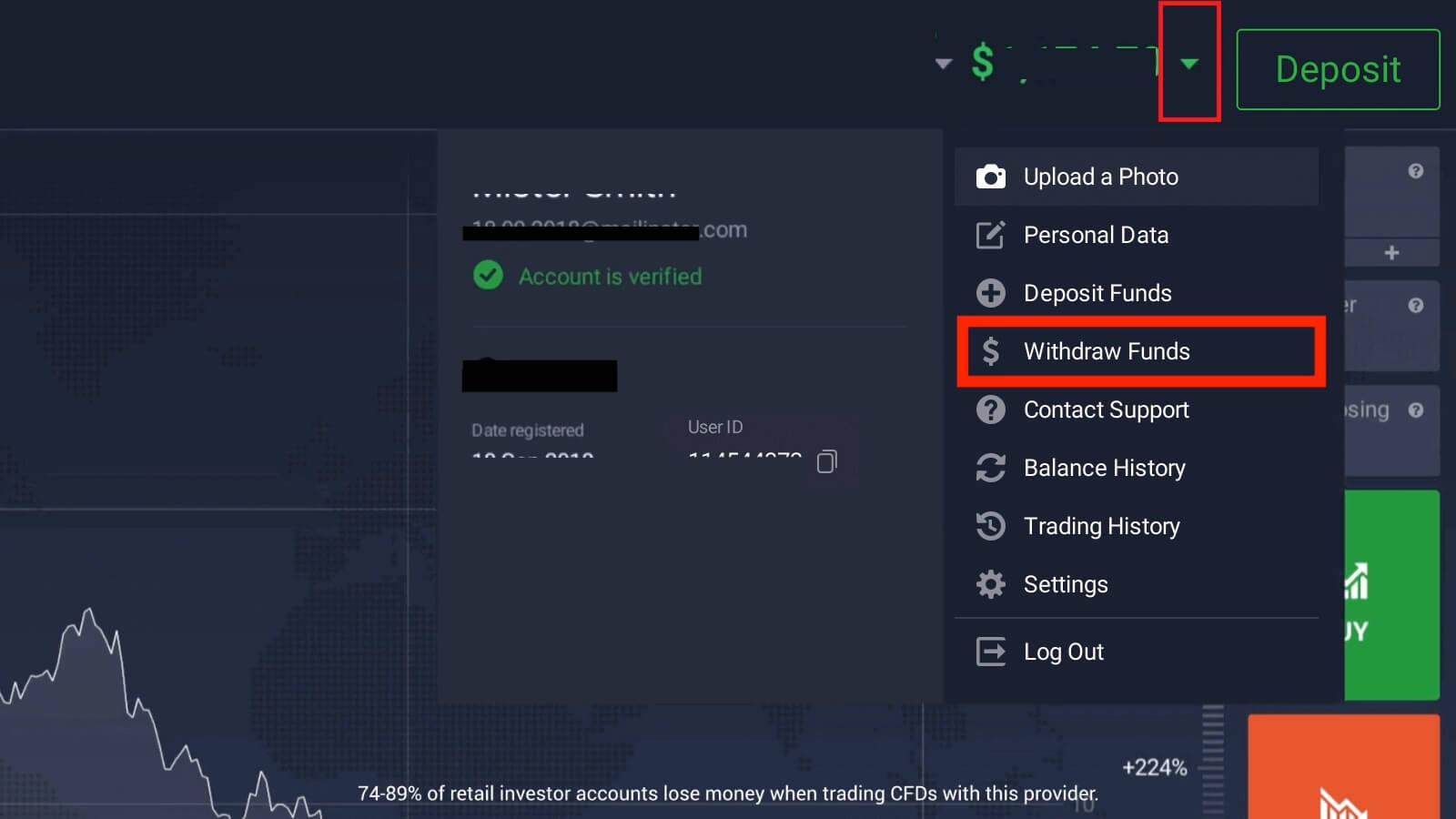 Depósito e retirada da IQ Option: métodos, limites e processamento