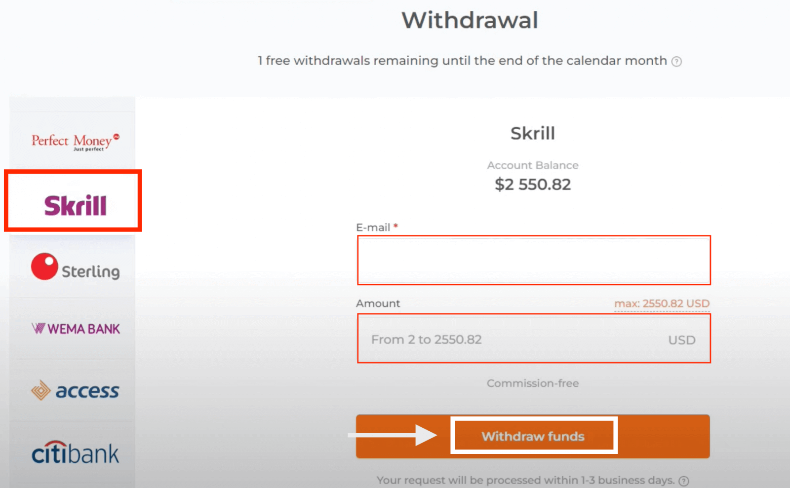 Depósito e retirada da IQ Option: métodos, limites e processamento